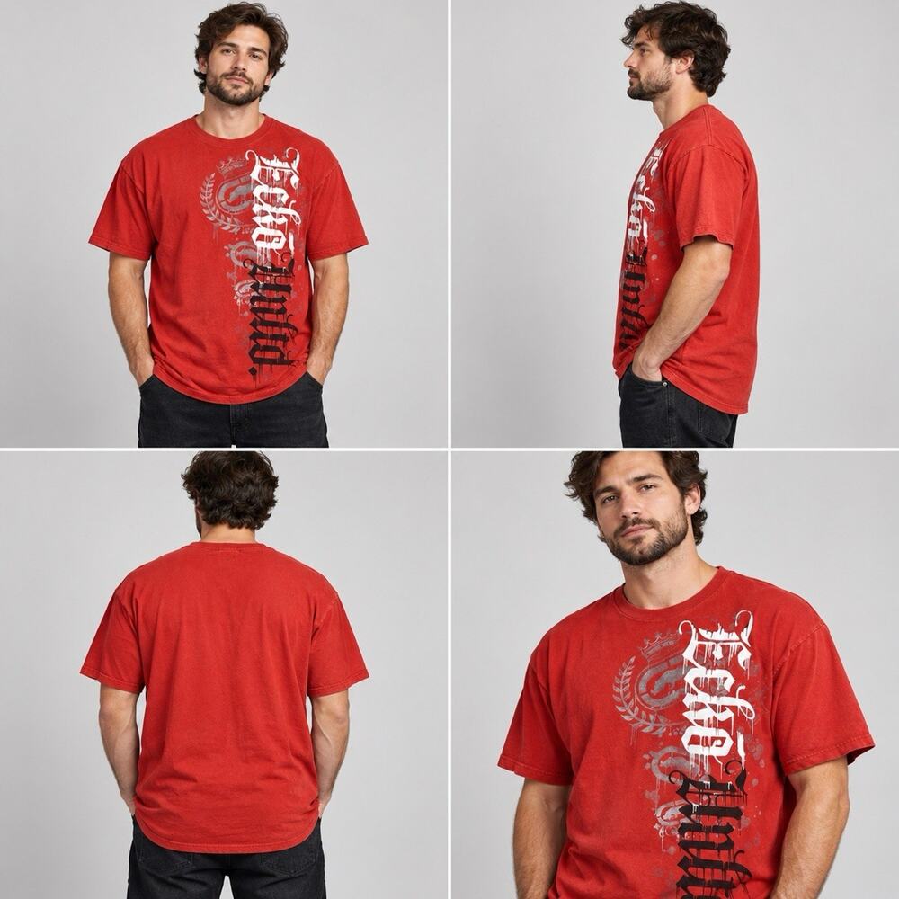 Ecko Unltd Graphic T Shirt Mens 2XL Red Graffiti Rhino Hip Hop Streetwear